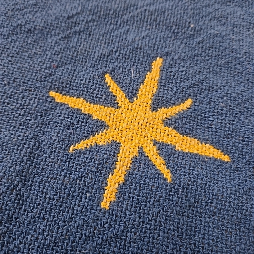 Vintage 90s Celestial Stars Throw Blanket Blue Gold Miracles In Sight Tapestry - Picture 7 of 10